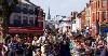Betty Brown Bags performing in front of a packed Flag Market